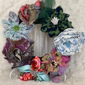HAND CRAFTED Small Floral Wreath ~ 10"
